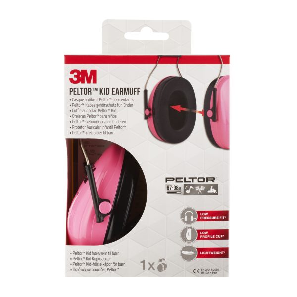 3M™ PELTOR™ Kid Earmuffs, Pink, Headband, H510AK -442-GB